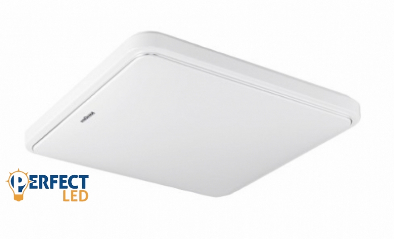 Strühm Sola Slim 20 W-os 280x280 mm négyzet alakú natúr fehér mennyezeti lámpa IP44-es védettségű