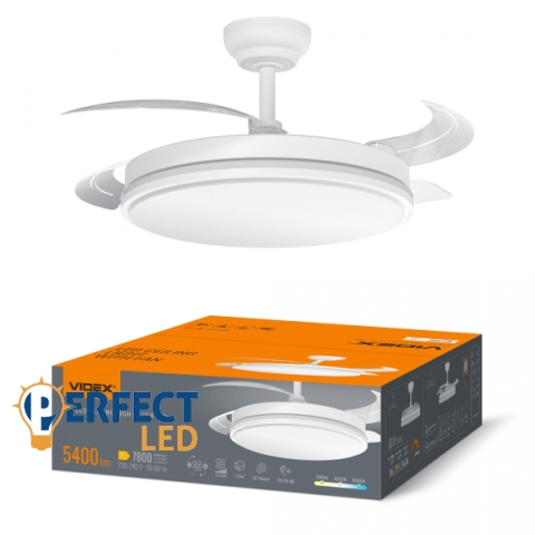 VIDEX CLF01 Mennyezeti LED Lámpa Ventilátorral 60W 3000K-4200K-6000K 230V Fehér