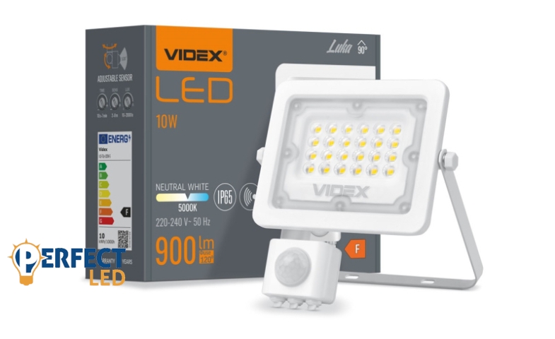 Videx Luka 10 W-os mozgásérzékelős natúrfehér LED reflektor