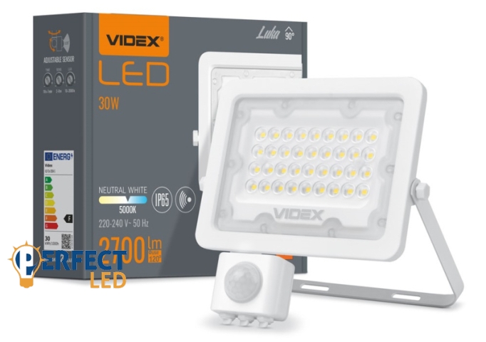 Videx Luka 30 W-os mozgásérzékelős natúrfehér LED reflektor