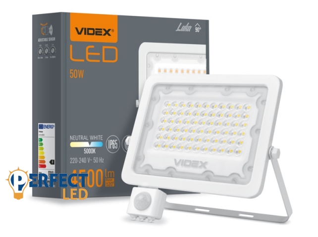 Videx Luka 50 W-os mozgásérzékelős natúrfehér LED reflektor