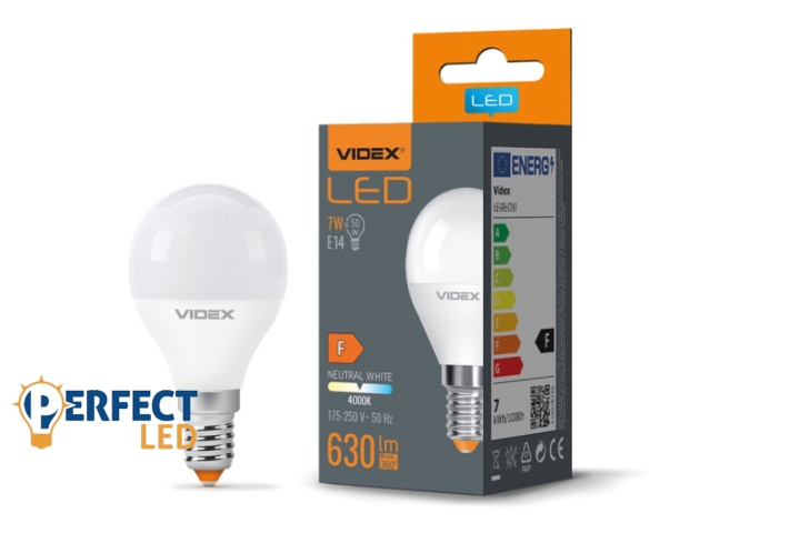 Videx G45 LED izzó 7 W-os natúr fehér E14-es foglalattal