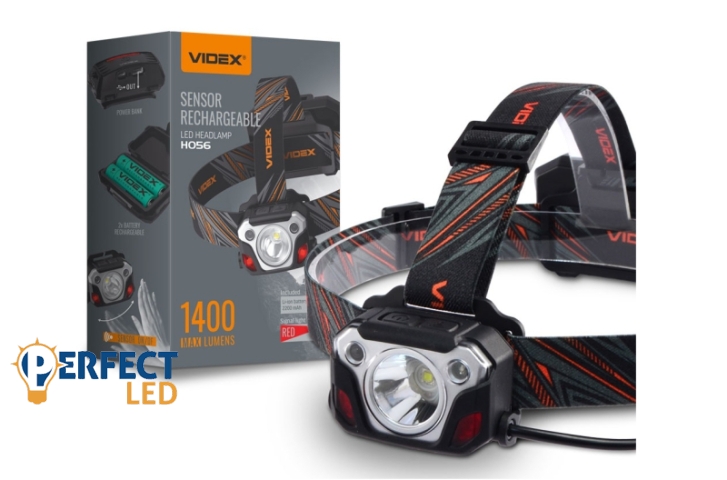 Videx LED Fejlámpa hidegfehér újratölthető akkumulátorral H056