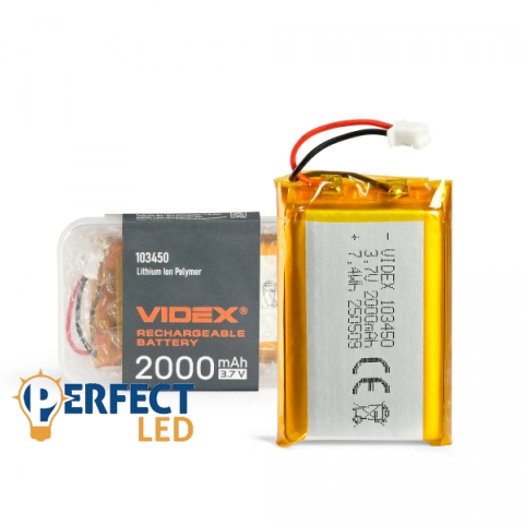 VIDEX ÚJRATÖLTHETŐ Li-pol akkumulátor VLF-B103450-20 2000mAh
