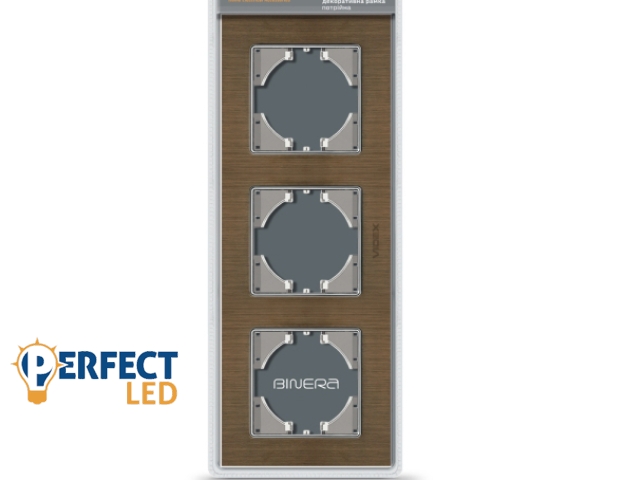 Videx Binera csokoládé színű alumínium hármas vízszintes keret (6/48)