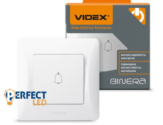 Videx Binera fehér színű süllyesztett csengő kapcsoló IP20-as védettséggel (20/120)