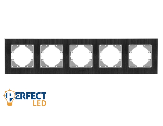 Videx Binera fekete színű alumínium ötös vízszintes keret (6/48)