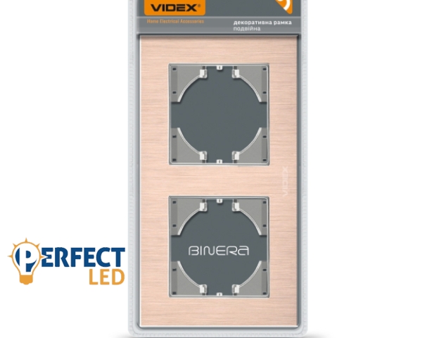 Videx Binera rosegold színű alumínium dupla vízszintes keret