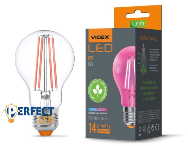 Videx Fito Filament szálas növénynevelő Led 8 W-os E27-es foglalattal