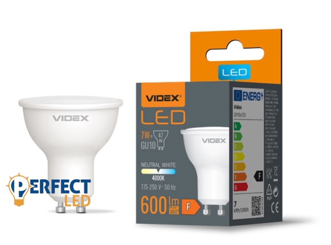 Videx GU10-es foglalatú 7 W-os SMD LED izzó natúr fehér