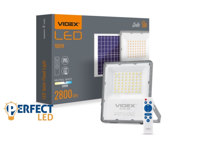 Videx Gelio 100 W-os natúr fehér napelemes reflektor