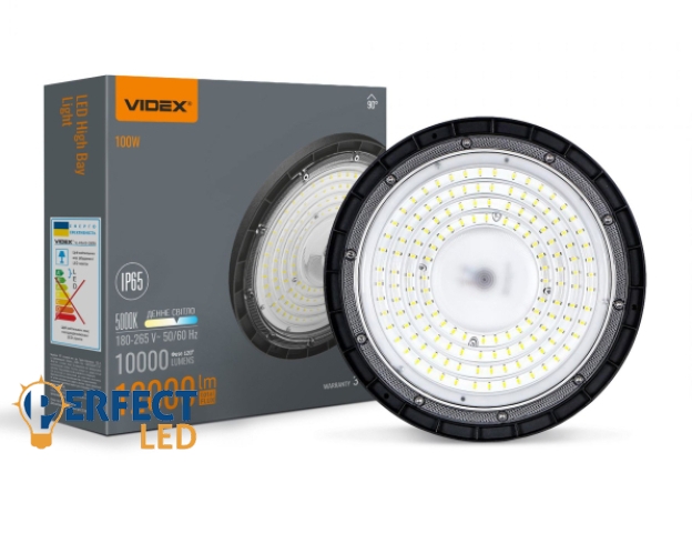 Videx High Bay lámpa 100W 5000K 12000Lm 220V fekete színű