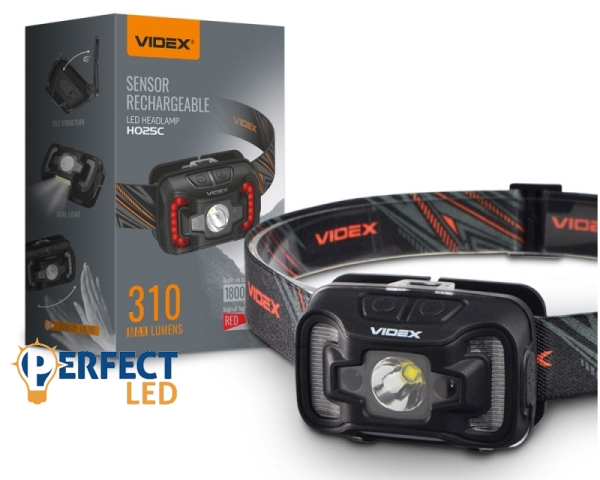 Videx LED Fejlámpa natúrfehér újratölthető akkumulátorral H025C
