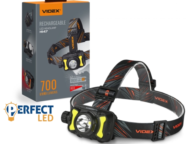 Videx LED Fejlámpa újratölthető akkumulátorral 700 lm 5000K H147