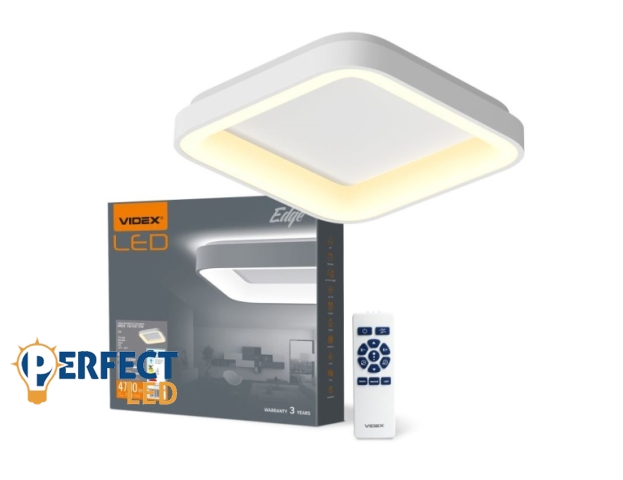 Videx Led Edge 72 W-os ø450mm fehér négyzet alakú LED távirányítós mennyezeti lámpa