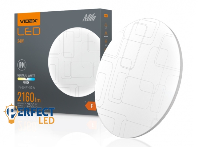 Videx Mila 24 W-os ø326 mm kör alakú natúr fehér mennyezeti lámpa IP44-es védettségű