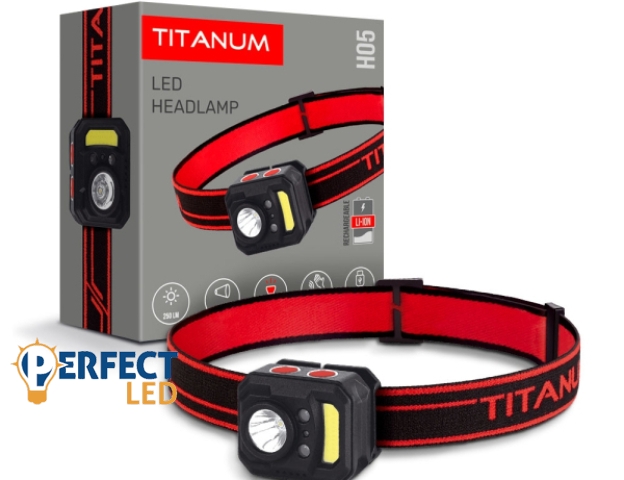 Videx TITANUM LED Fejlámpa újratölthető akkumulátorral 250 lm 6500K TLF-H05