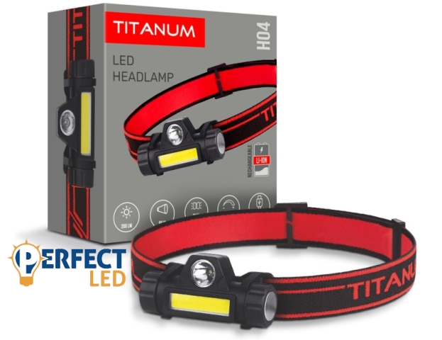 Videx TITANUM LED Fejlámpa újratölthető akkumulátorral 6500K TLF-H04
