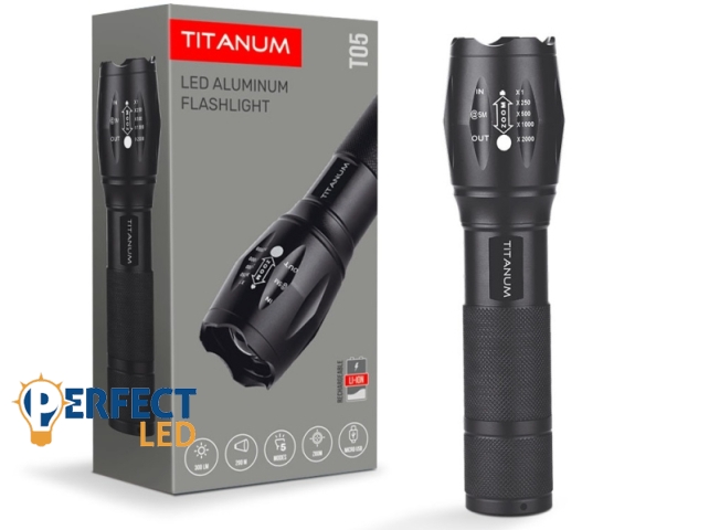Videx TITANUM hordozható LED zseblámpa 6500K 300lm TLF-T05