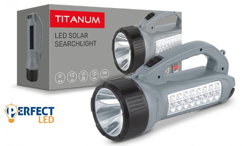 Videx TITANUM napelemes hordozható LED zseblámpa 5500-6500K 90-200lm TLF-T09SO