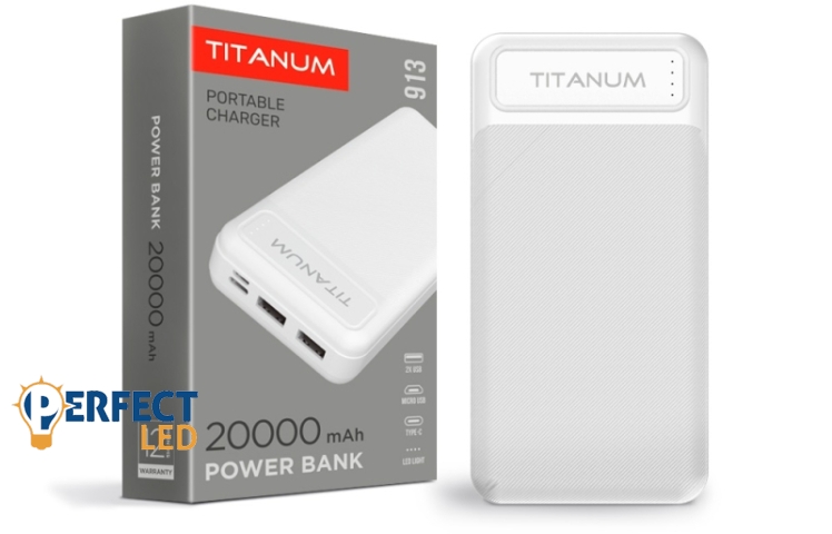 Videx TITANUM power bank fehér színű 20000mAh TPB-913