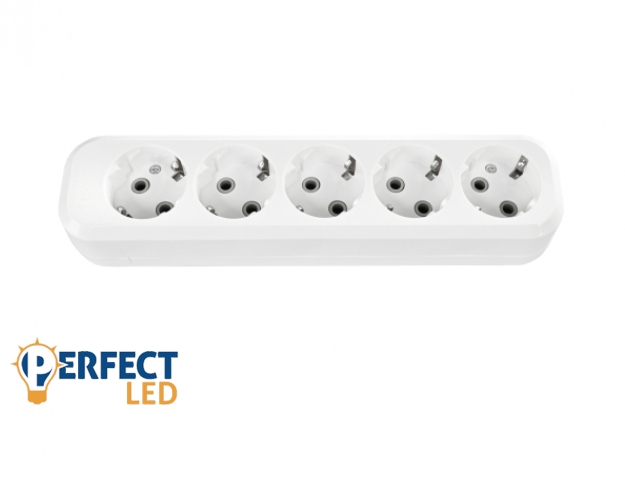 Videx Titanum fehér színű 5-ös elosztó dugaljzat IP20 (10/100)