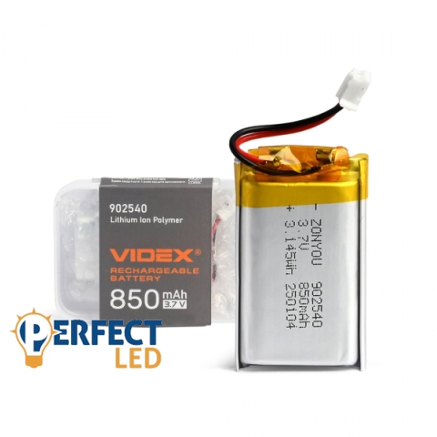 Videx ÚJRATÖLTHETŐ Li-pol akkumulátor VLF-B902540-85 850mAh