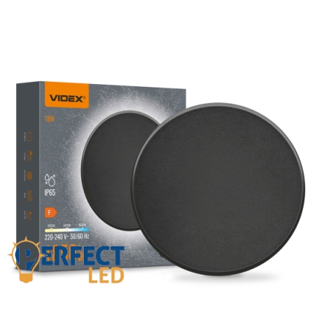 Videx WL03 LED fali lámpa 18W IP65 3000K-4000K-6500K Fekete